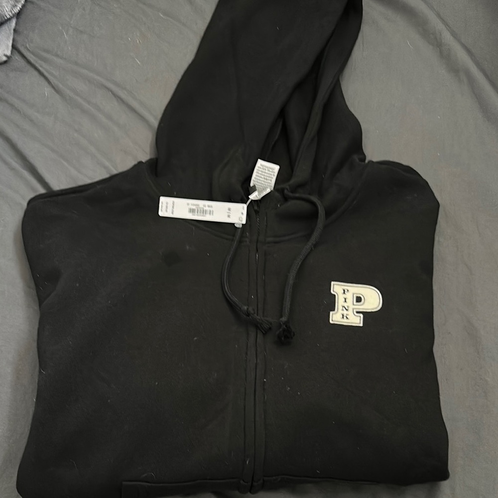 Black PINK Zip-Up Hoodie Victoria’s Secret M